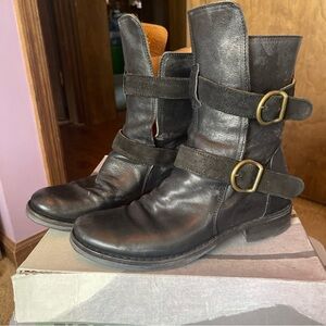 Women’s Fiorentini + Baker 2 Strap Low Black Boots Size 36